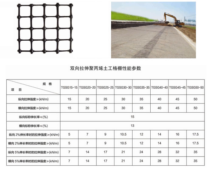 双向拉伸塑料土工格栅